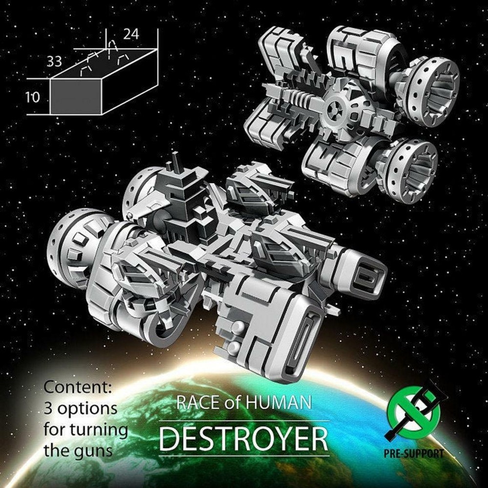 Human Destroyer - Twilight Imperium | Fleetscale | Starfinder | Billion Suns