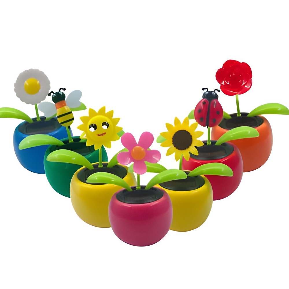 Solar Dancing Toy Flower Assorted style Solar Powered Dancing Flower 6 Pack