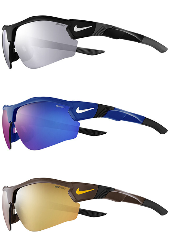 Nike Show X3 Half-Rim Rectangular Sunglasses w/ Mirror Lens - DN9252 R