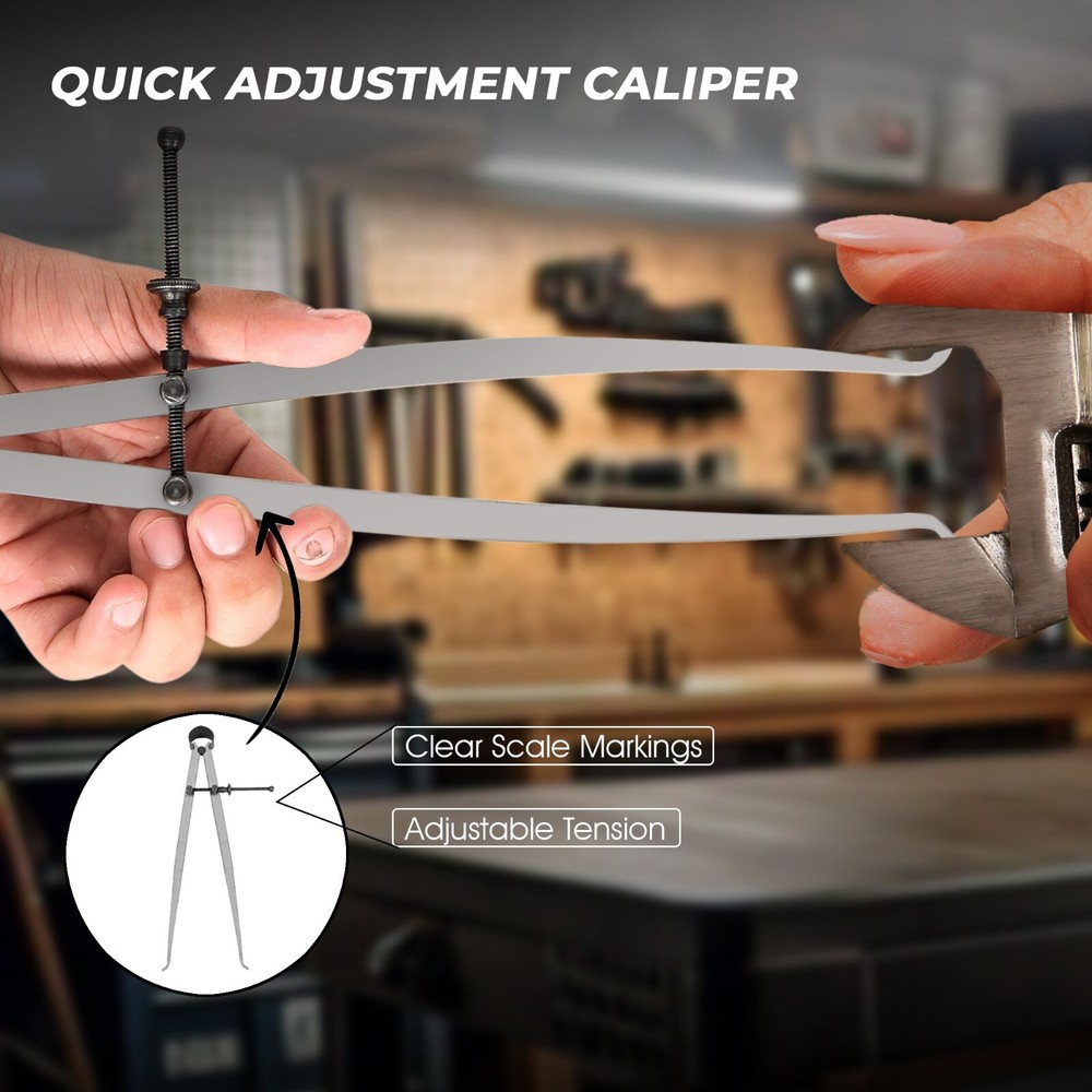 10" Inside Caliper by General Tools – Flat Leg Design for High Precision