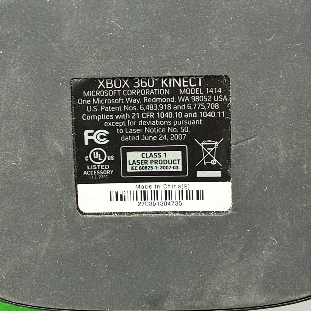 Microsoft Xbox 360 Kinect Sensor Black Wired w/ 4 Kinect Games Lot Bundle