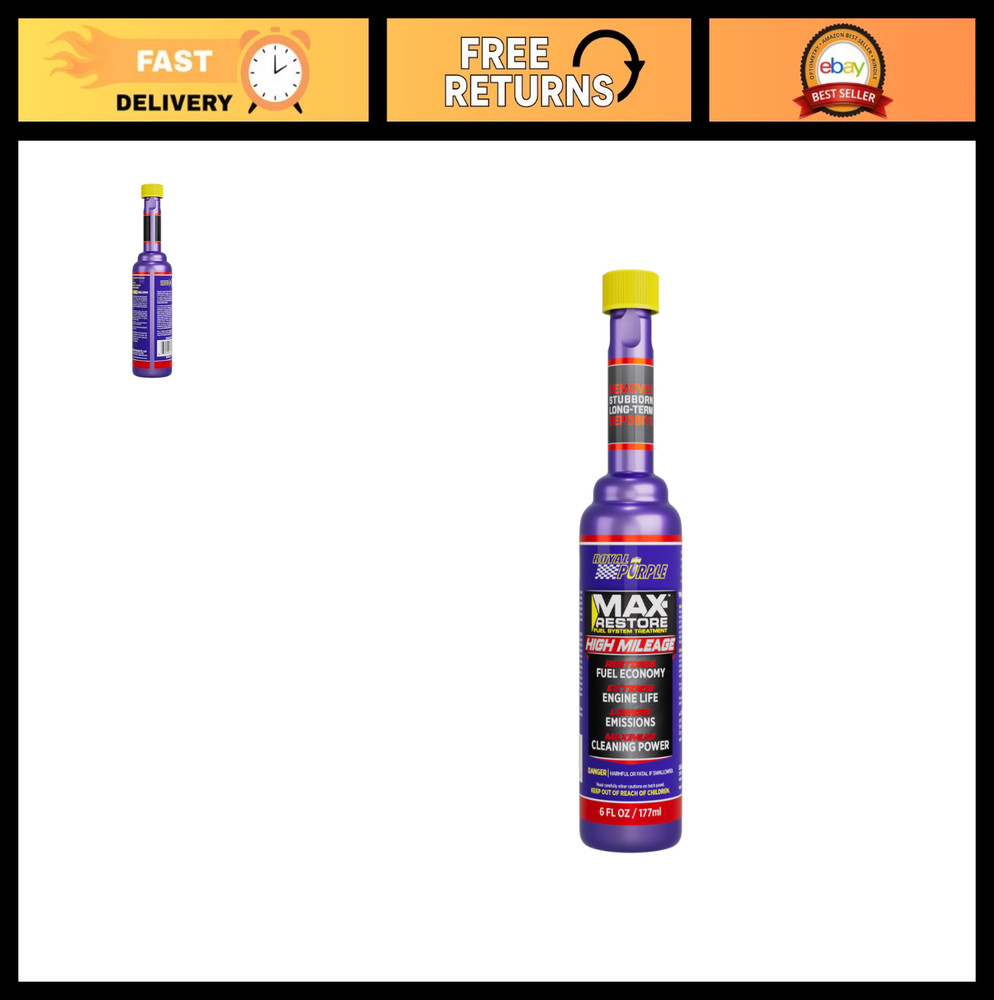 High Mileage Fuel System Treatment - Max-Restore 6oz for Engine Performance & Ef