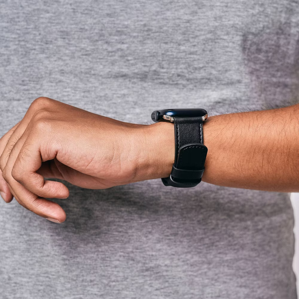 MobyFox Classic Leather Band Genuine Stitching Black