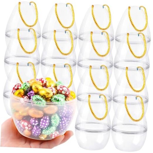 15 Pack 8 Inch Jumbo Easter Eggs Large Empty Fillable Eggs Transparency White