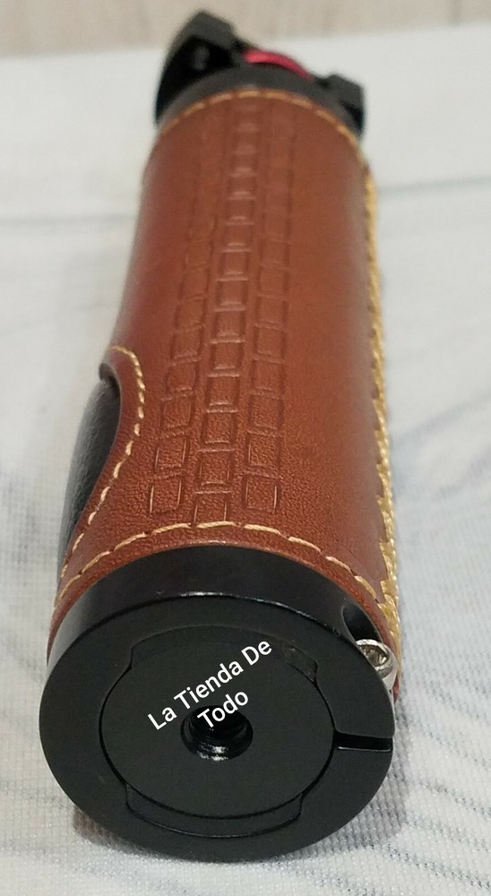 CAMERA LEATHER HANDLE WITH MINI ROD FOR VIDEO LIGHT READ