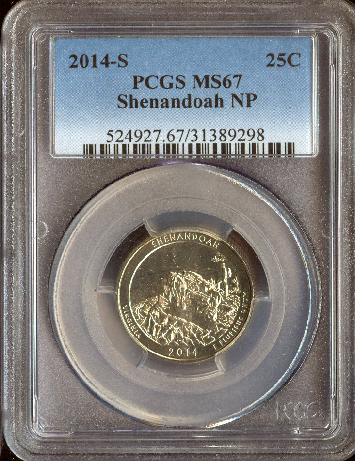 2014-S Shenandoah Quarter PCGS MS67 MAC Quality