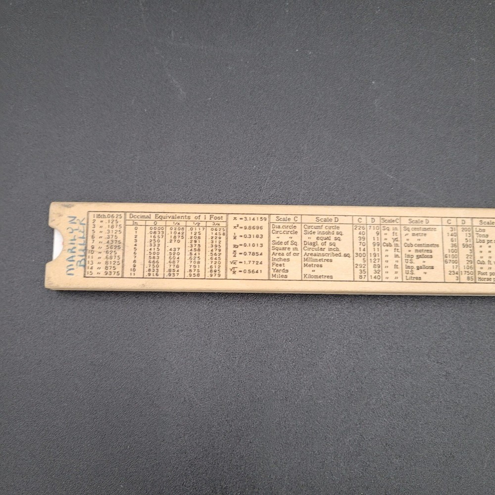 Vintage Engineering Instruments Inc Peru Indiana Trig Slide Ruler w/Instructions