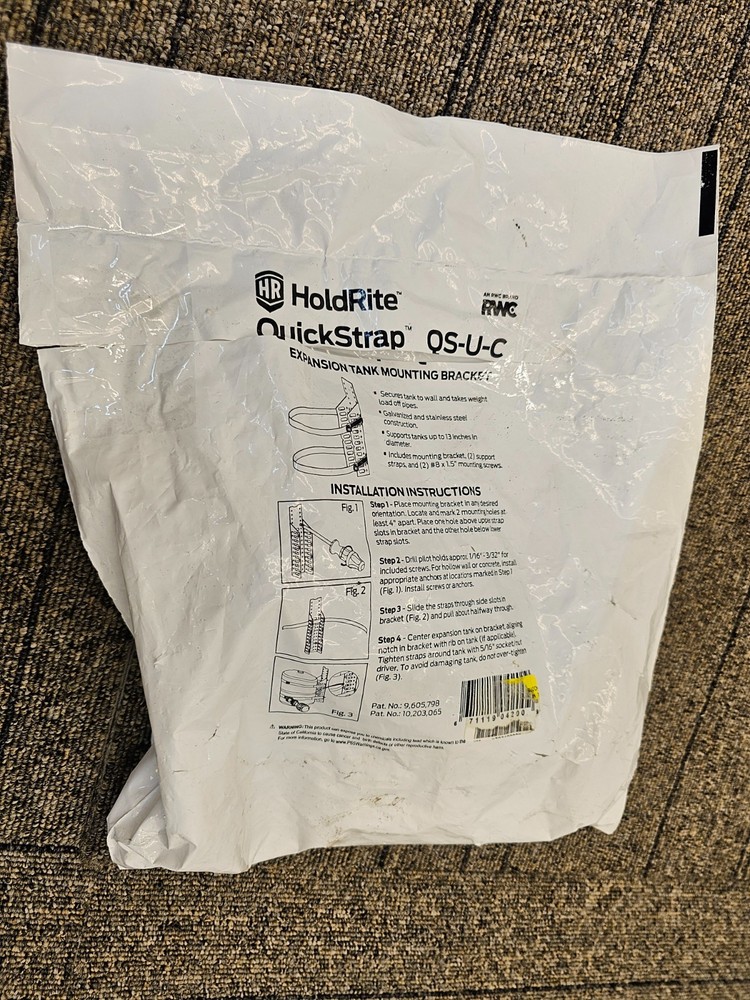 HoldRite QuickStrap QS-U-C Expansion Tank Mounting Bracket Universal For 13"