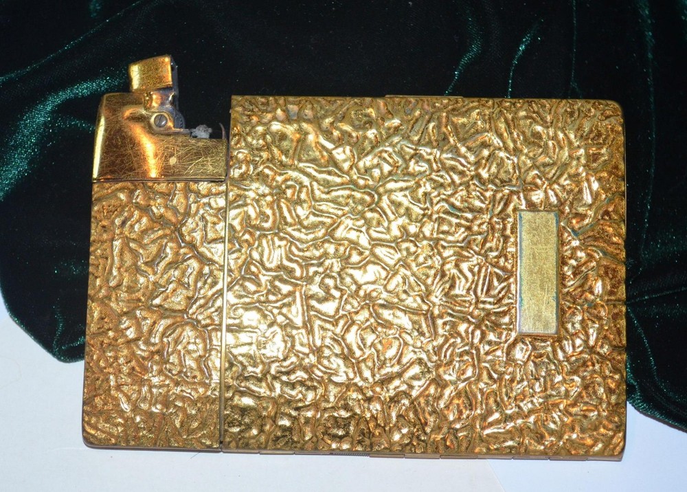 Elgin American Magic Action Lite-O-Matic Cigarette Case & Lighter Gold