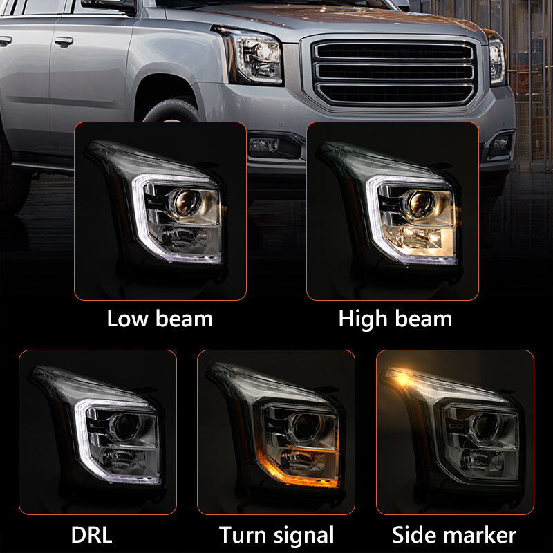 For 2015-2020 GMC Yukon Halogen Projector Headlight Headlamp Passenger Right RH