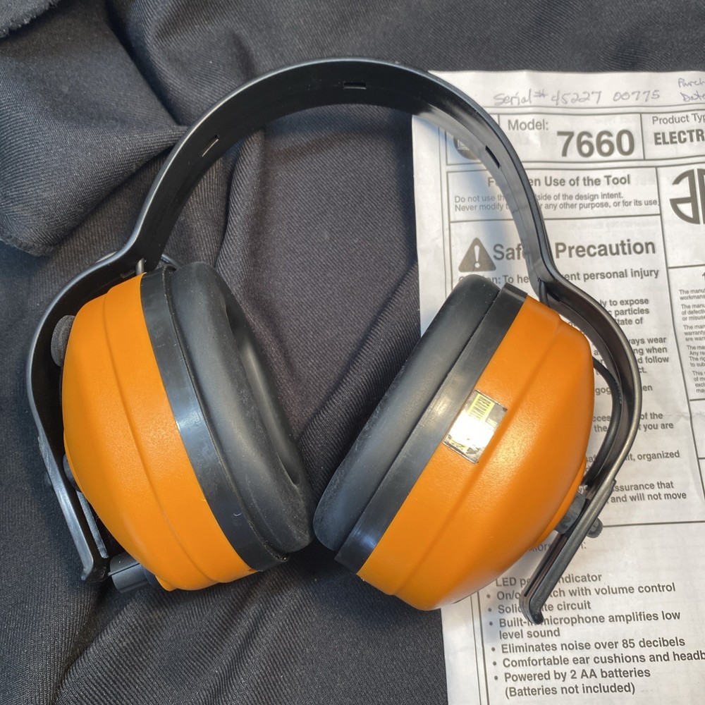 Electronic Safety Earmuffs with LED power indicator,volume control & Comfortable