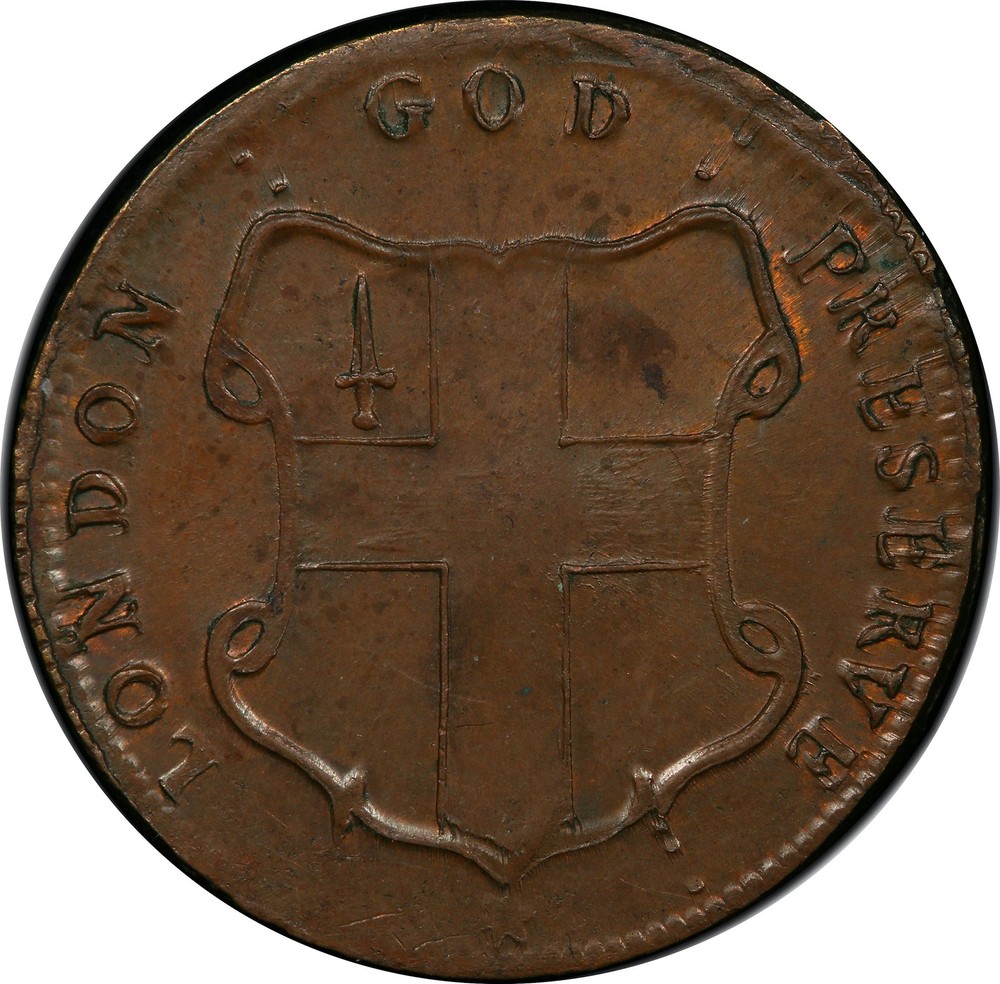 ELEPHANT LONDON, THIN 1/2 P PCGS MS 65 BN