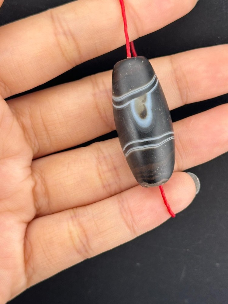 Beautiful Ancient Banded Agate Stone Bead with Eye