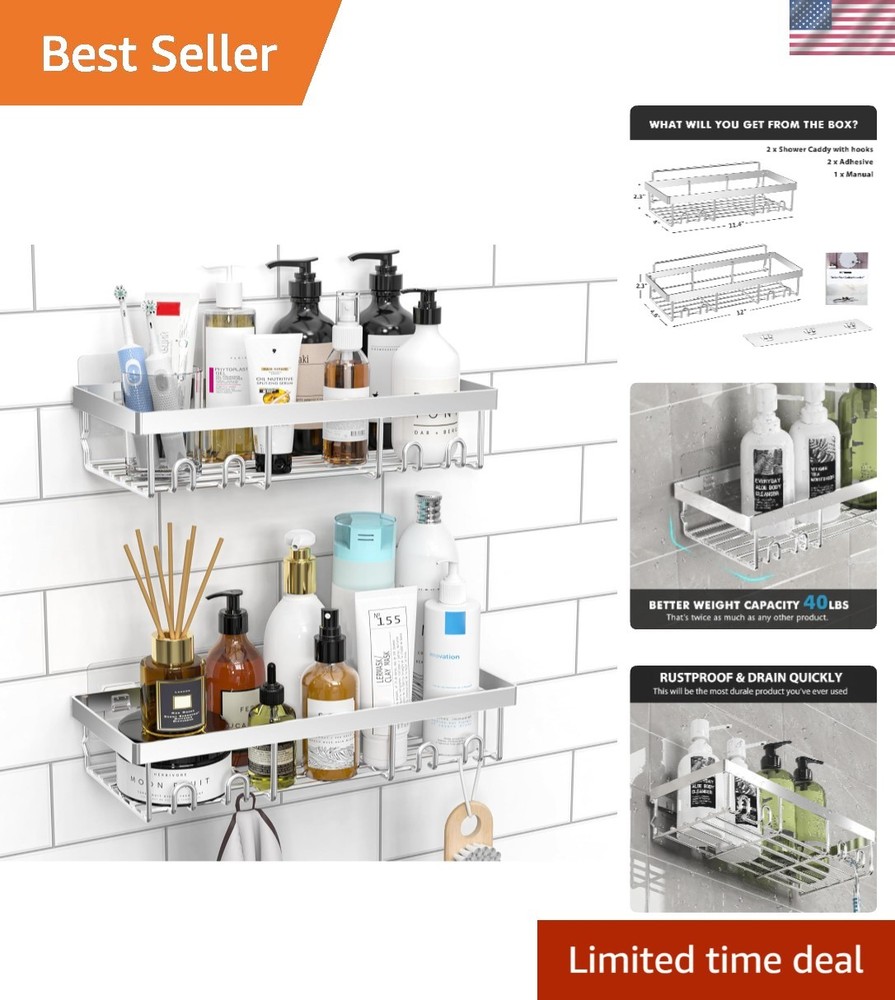 Wall-Mounted Shower Caddy - Durable, Rust-proof, and Space-Saving Design