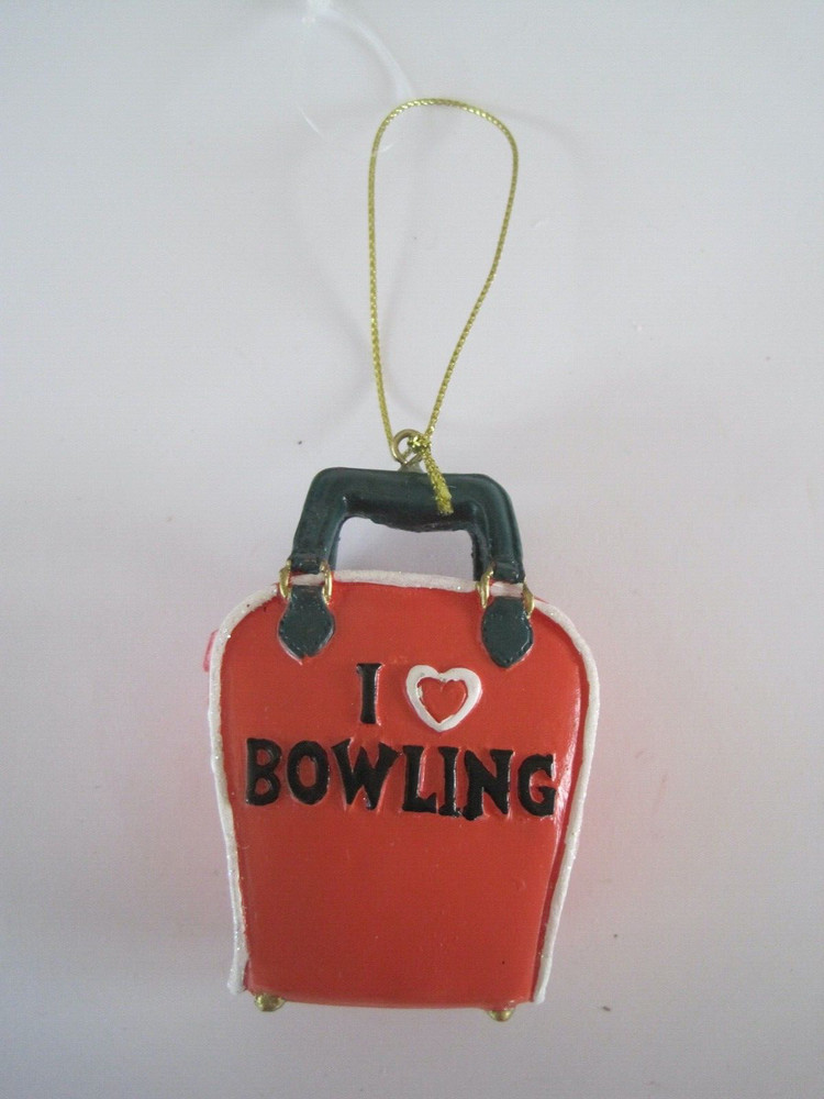 I Love Bowling Bag Composite Ornament