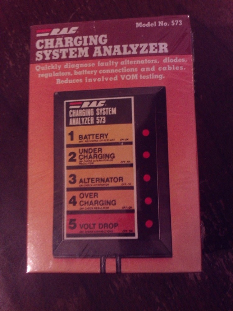 R.A.C. Charging System Analyzer Model #573 Battery Alternators, Diodes,Regulator
