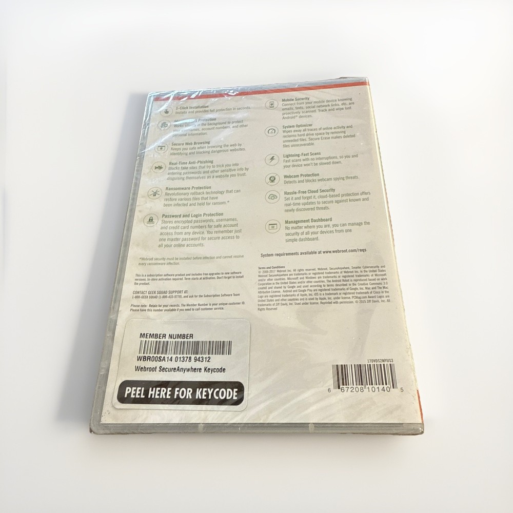 Webroot Internet Security With Antivirus For PC MAC Android IOS (SEALED)