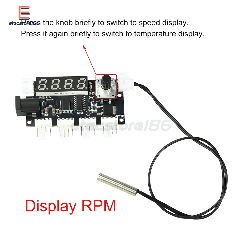 DC 5-24V 5A 4-Way PWM Fan Speed Control Intelligent Temperature Control Module