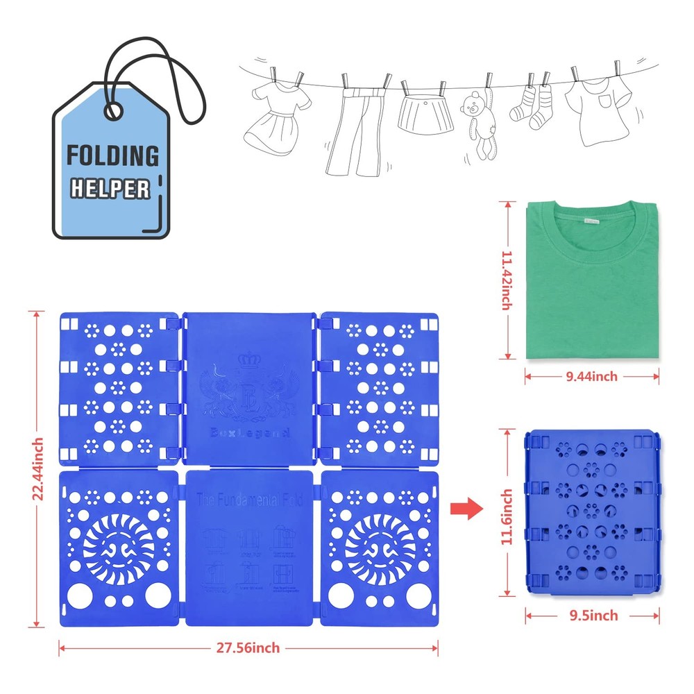 V3 Shirt Folding Board T Shirts Clothes Folder Durable Plastic Laundry Folder...
