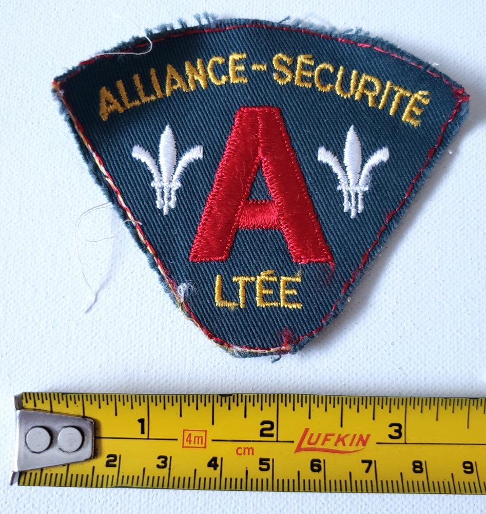Quebec ALLIANCE-SÉCURITÉ Security Guard Patch Canada