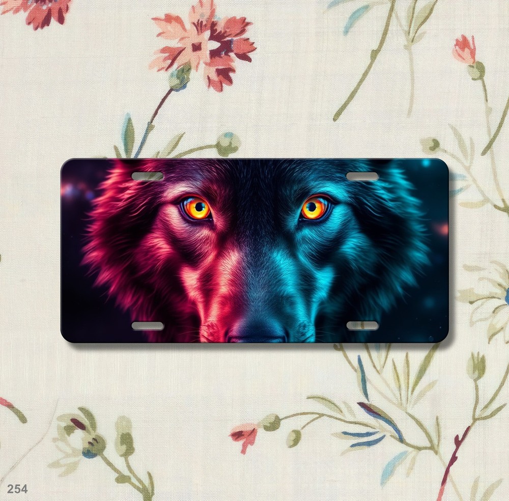 Bold Wolf License Plate Personalized Front Plate Unique Gift