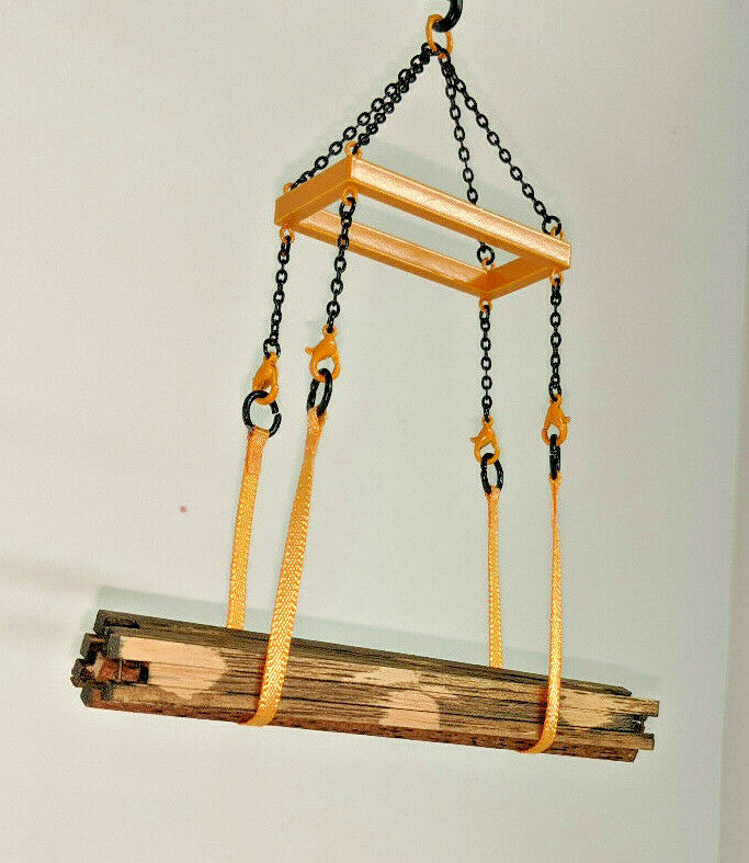 Crane Lifting Frame Set w/Straps In Authentic Liebherr Yellow. 1/87th