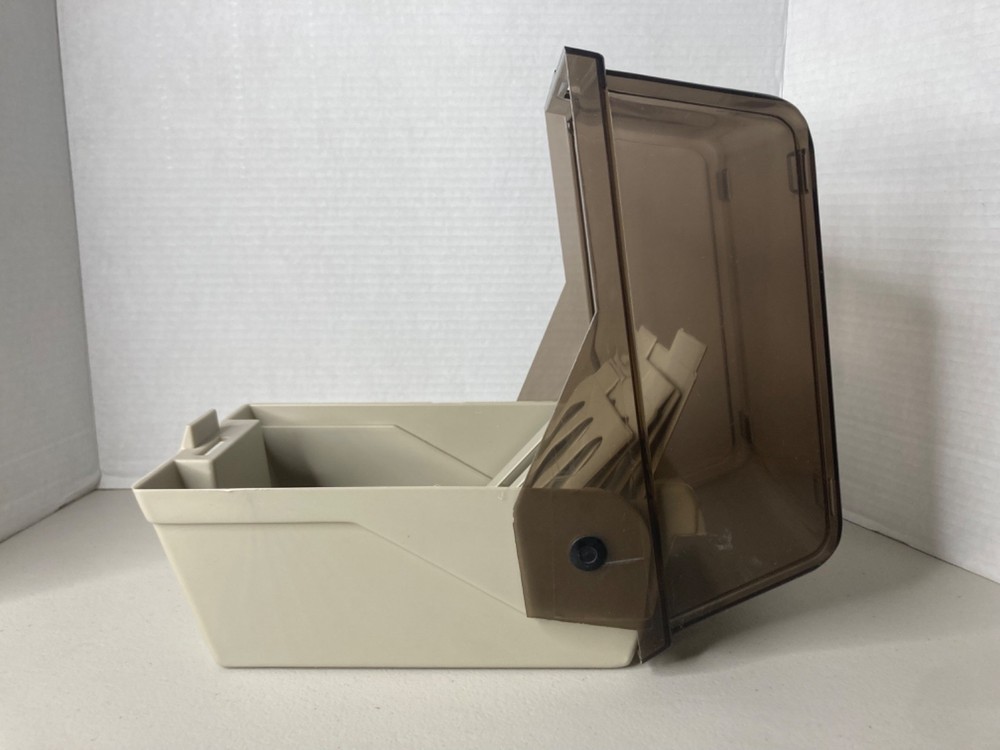 Vintage 5.25" Floppy Disk Storage Case Flip-Up Disk File 5 & Removable Divider A