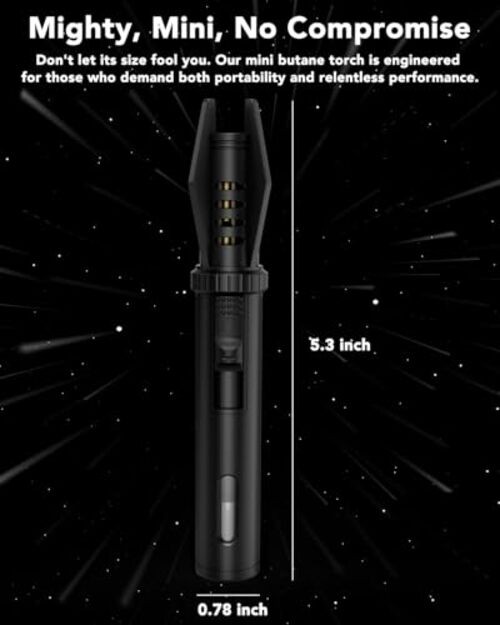 Torch Lighter Saber – Butane Refillable Torch with Visual Window, Mini 1 Torch