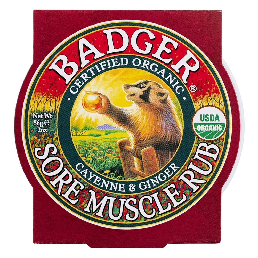 2 Pack Badger Sore Muscle Rub Tin, Cayenne & Ginger, 2 oz