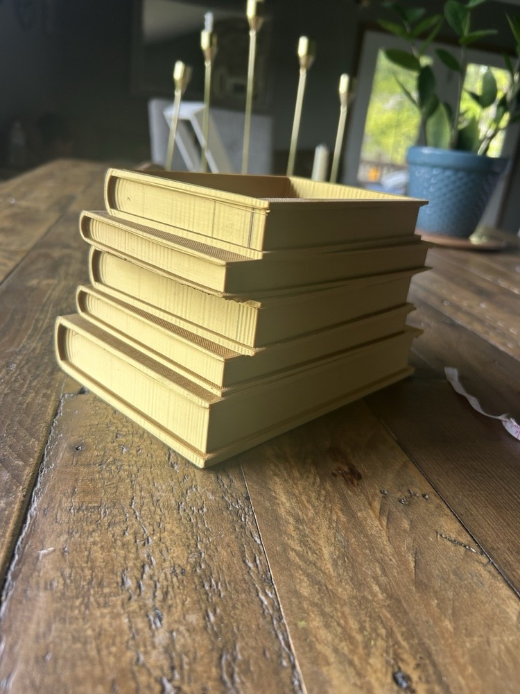 Gold Decorative Book Stack Holder / Planter 3D Printed