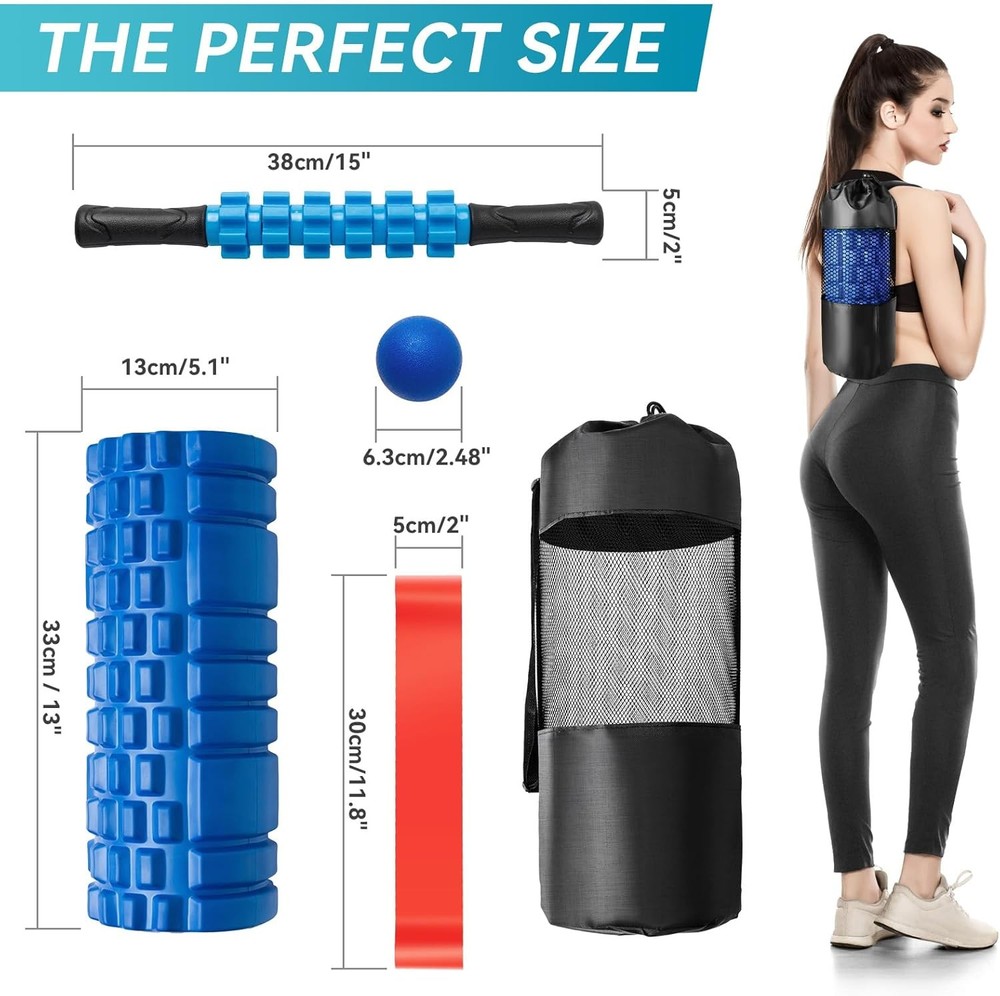 1 Fo Roller Set for Deep Tissue Muscle Massa, High Density