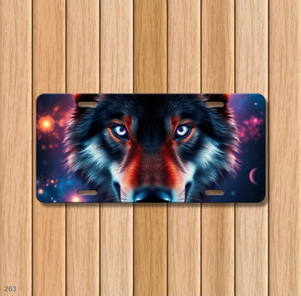 Hyperrealistic Wolf License Plate Name Plate Universal Fit Plate Unique Gift