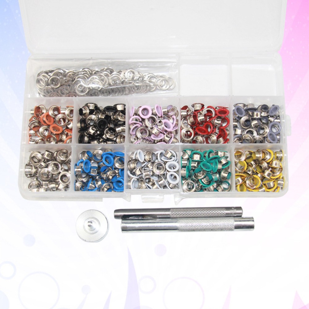 400 Pcs Eyelets for Fabric Button Fastener Grommets Punching Tools