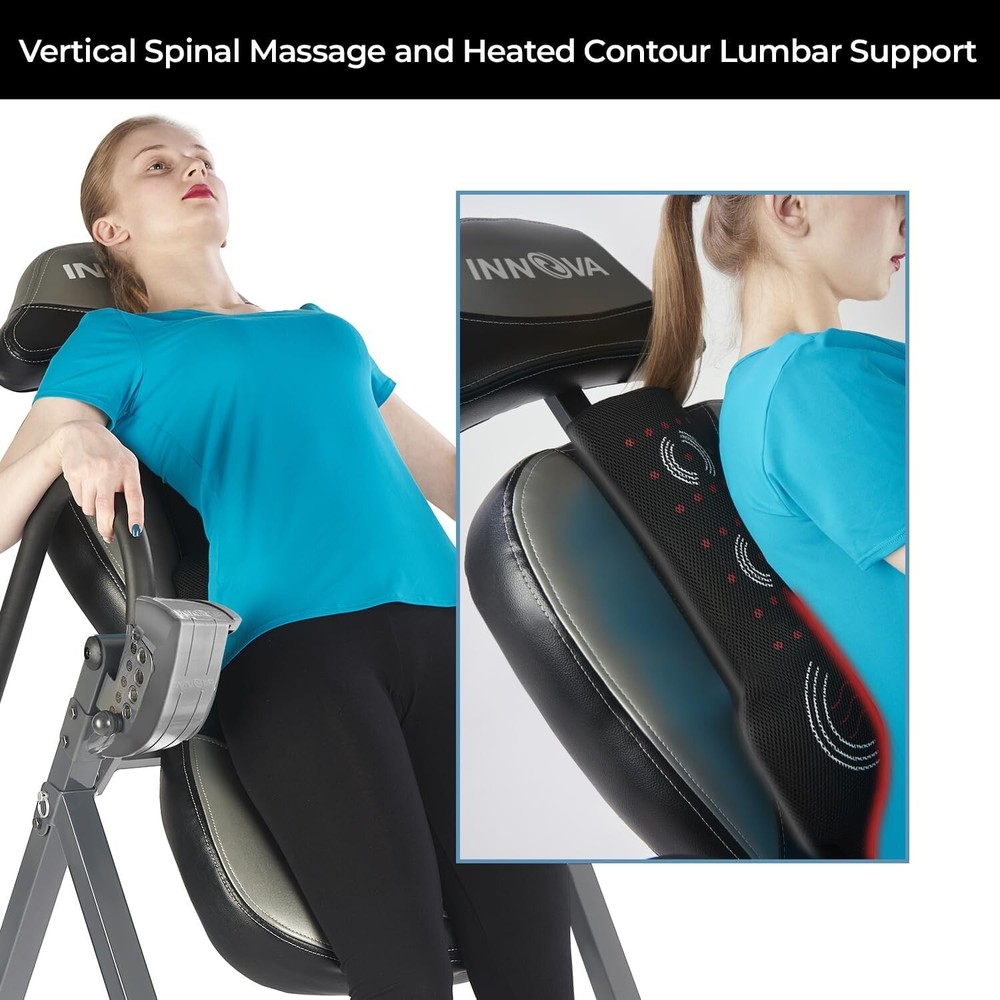Advanced Heat and Massage Inversion Table, Gray/Black
