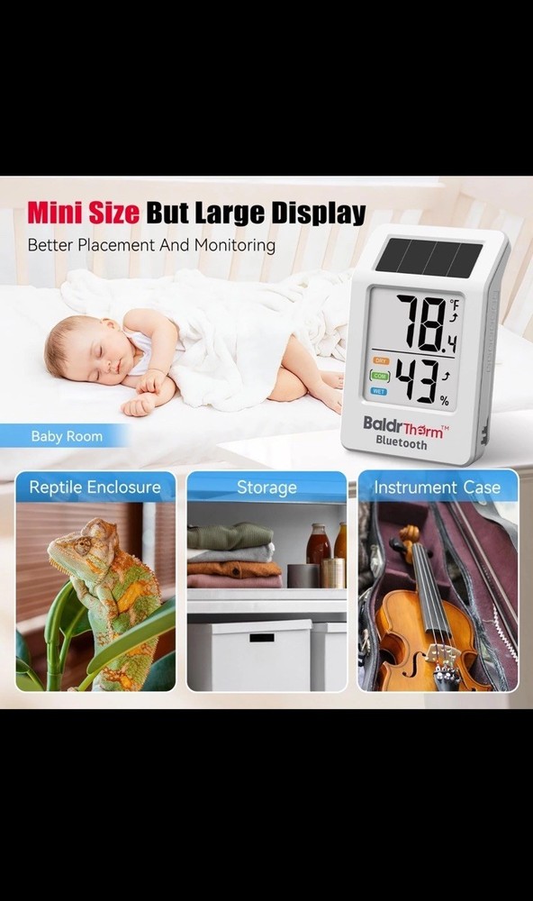 Bluetooth Thermometer Wireless, Smart Thermometer with App Control, 200ft Cov...