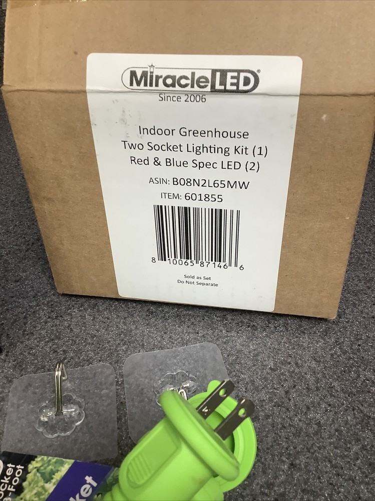 Miracle LED Indoor Greenhouse Two Socket Lighting Kit Red & Blue Spec M52B
