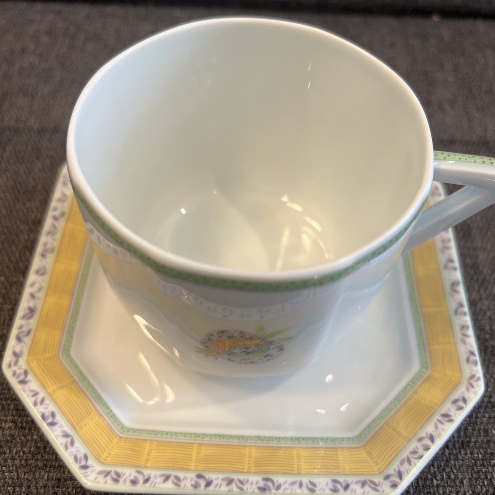 Bernardaud Limoges Cup and Saucer SET, Phuket pattern [REGULAR SIZE]