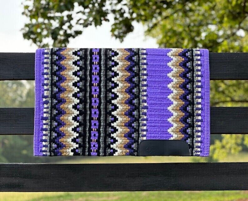 Western Show Horse Saddle Blanket Wool Design Handmade Saddle pad