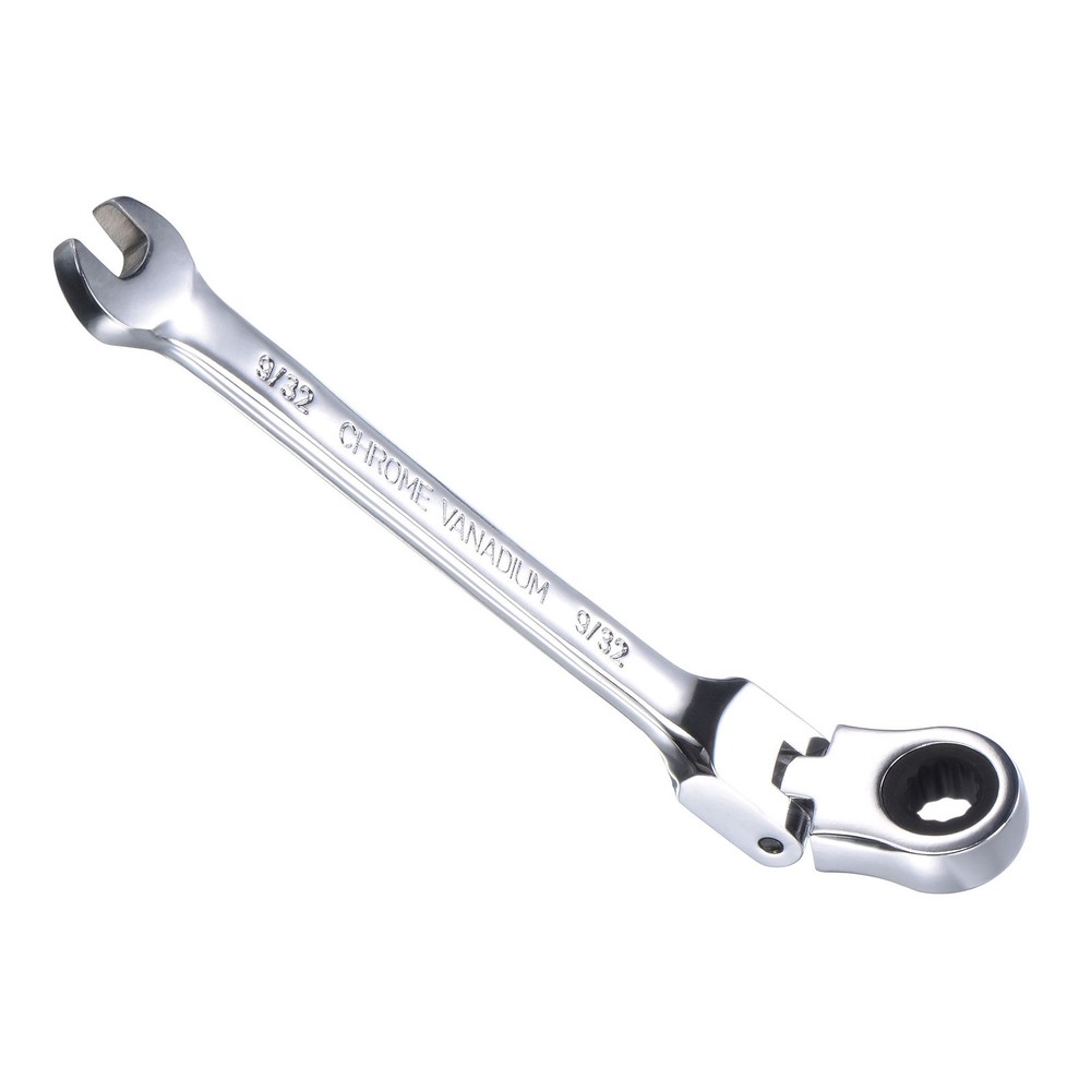 Flex-Head Ratcheting Wrench 9/32" Head SAE 72-Teeth Cr-V Combination Spanner