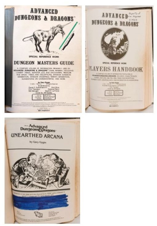 Advanced Dungeons&Dragons 3 vols bound in Dungeon Masters Guide cover SEE NOTES
