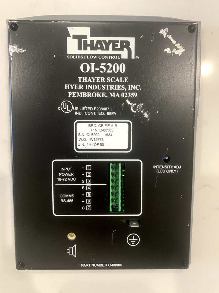 Thayer Scale 5200 Keypad OI-5200 Solid Flow Control