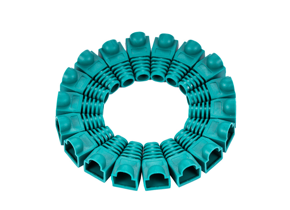 200 pcs Boot Cap Cover for RJ45 Network Connectors Cat5 Cat6 Cat5e Cable Green