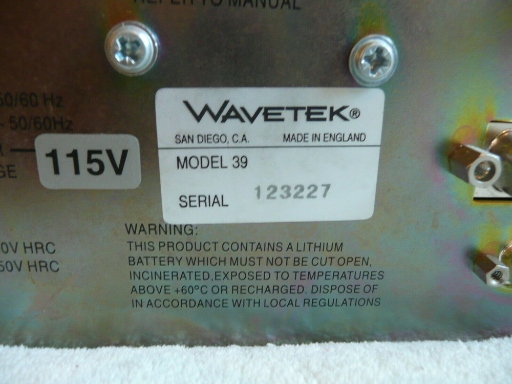 Wavetek Model 39 30MS/S Universal Waveform Generator 18-28C.Tested Make Offer!!!