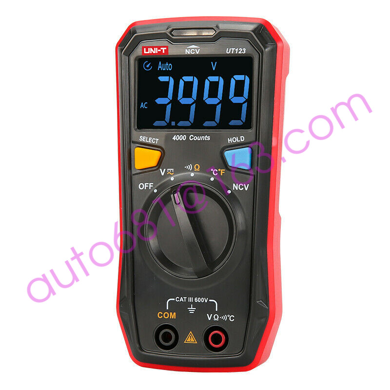 UNI-T UT123 Mini Digital Multimeter Auto Range Data hold AC DC Volt Meter