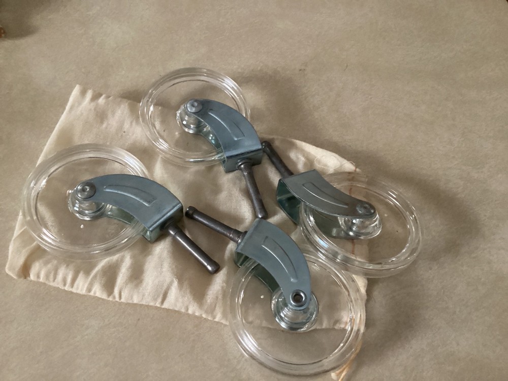 MID CENTURY NOS PLASTIC CASTERS 3 INCH