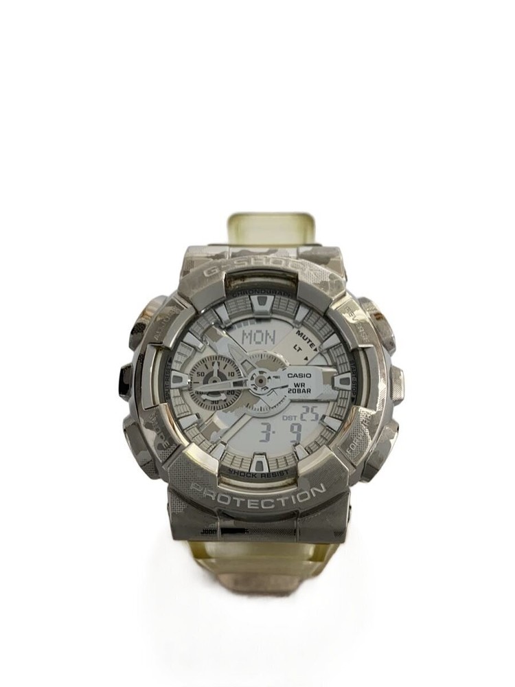 CASIO Quartz Watch_G-SHOCK/Digital-Analog/Rubber/Silver/Clear