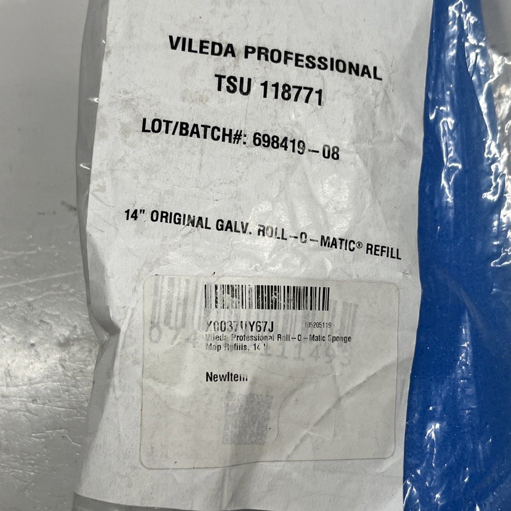 Vileda Professional Roll-O-Matic Original Sponge Roller Mop Refill 14" 698419-08