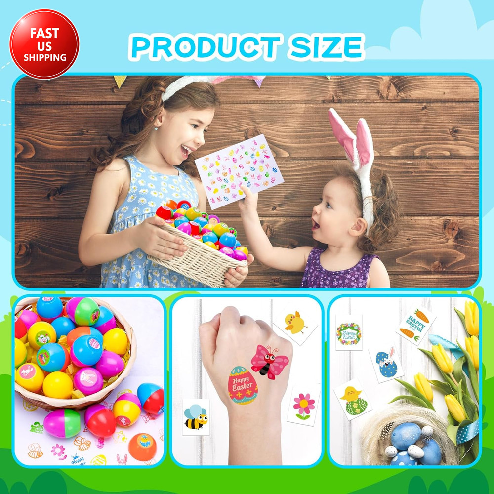 24Pcs Easter Egg Stampers Prefilled Easter Egg Stamps with 24Pcs Easter Stickers