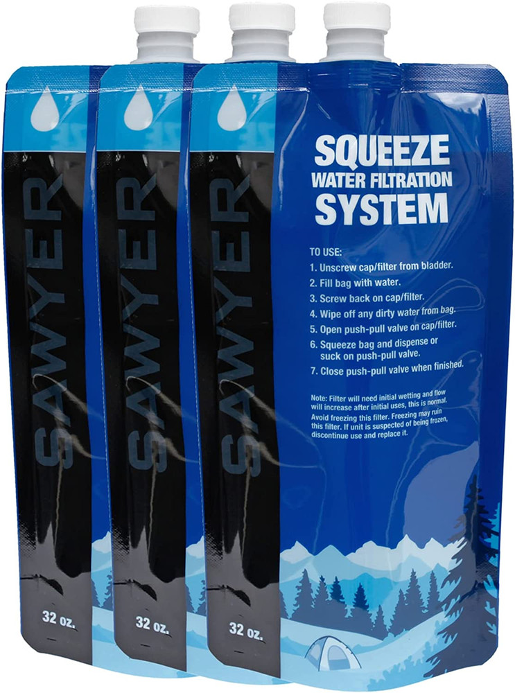 Squeezable Pouches for Squeeze Water Filtration System