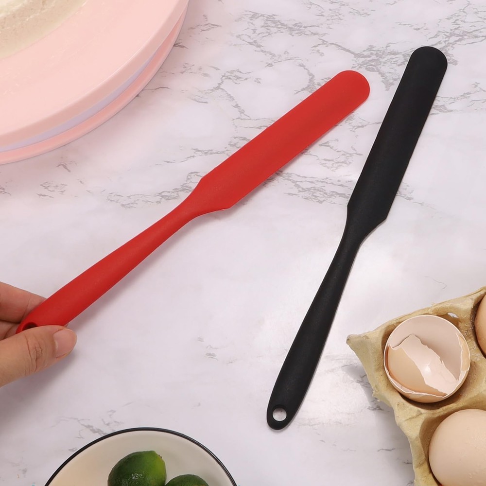 【3 Pack】Silicone Jar Spatula, Long Handle Jar Scraper Spurtle, Sou